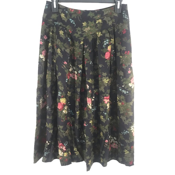 Vintage Floral Herman Geist Rayon Skirt - Picture 2 of 7